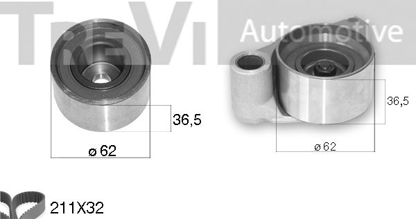 TREVI AUTOMOTIVE Hammasrihma komplekt KD1402